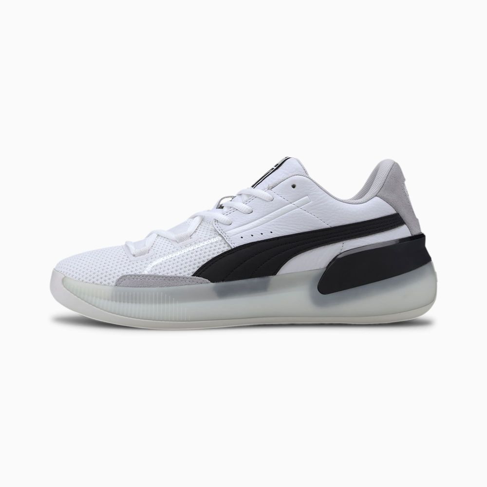 Puma Clyde Hardwood Férfi Kosárlabda Cipő - Fehér/Fekete ( Hungary - ICTEU7093 )